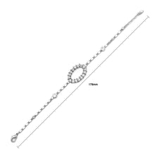 Load image into Gallery viewer, Simple Oval Bracelet with Silver Austrian Element Crystal