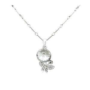 Chic Butterfly Necklace with Silver Austrian Element Crystal