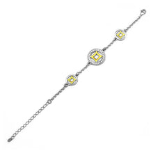 Load image into Gallery viewer, Exquisite Ancient Coin Bracelet with Silver and Yellow Austrian Element Crystals