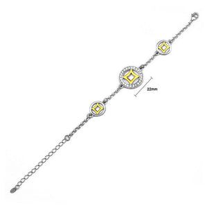 Exquisite Ancient Coin Bracelet with Silver and Yellow Austrian Element Crystals