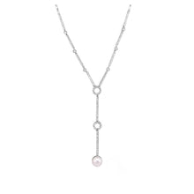 Load image into Gallery viewer, Elegant Necklace with Silver Austrian Element Crystal and White Fashion Pearl