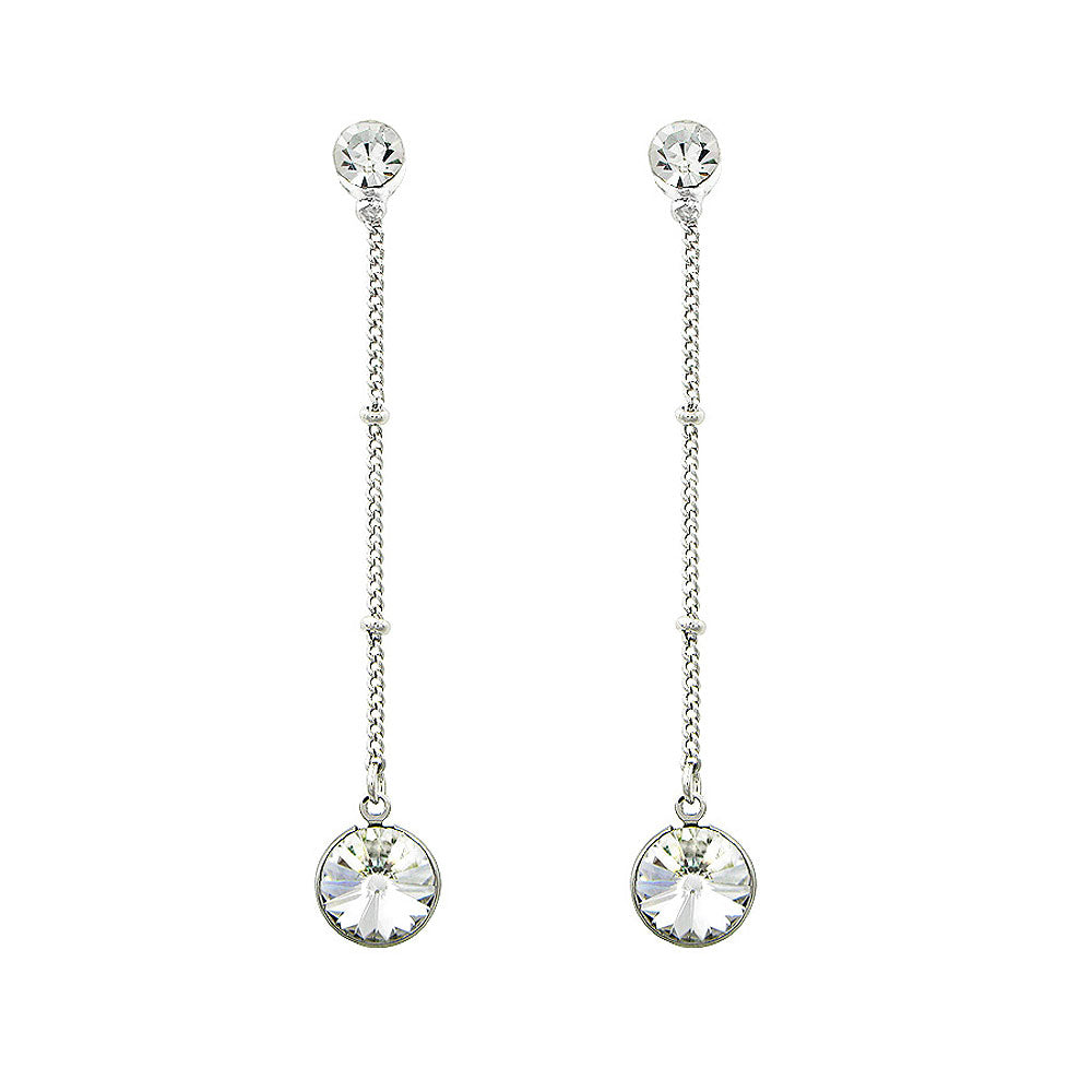 Graceful Round Earrings with Silver Austrian Element Crystal
