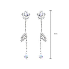 Load image into Gallery viewer, Simple Leaf Earrings with Silver Austrian Element Crystal