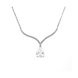 Enchanting Water Drop Necklace with Silver Austrian Element Crystal