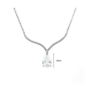 Enchanting Water Drop Necklace with Silver Austrian Element Crystal