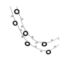 Load image into Gallery viewer, Glistening Round Necklace with Silver and Black Austrian Element Crystals