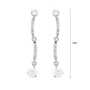 Simple Earrings with Silver Austrian Element Crystal