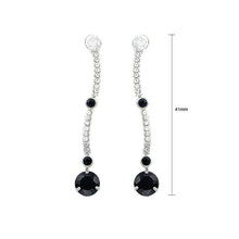Load image into Gallery viewer, Simple Earrings with Black and Silver Austrian Element Crystals