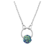 Load image into Gallery viewer, Spherical Necklace with Blue Austrian Element Crystal