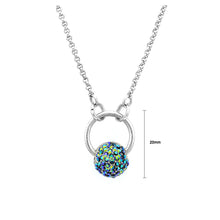 Load image into Gallery viewer, Spherical Necklace with Blue Austrian Element Crystal