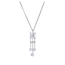 Load image into Gallery viewer, Chic Princess Cut Necklace with Silver Austrian Element Crystal