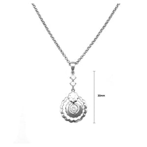 Simple Round Necklace with Silver Austrian Element Crystal