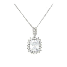 Load image into Gallery viewer, Graceful Princess Cut Necklace with Silver Austrian Element Crystal