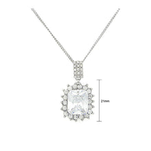 Load image into Gallery viewer, Graceful Princess Cut Necklace with Silver Austrian Element Crystal