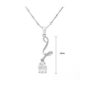 Elegant Water Drop Necklace with Silver Austrian Element Crystal