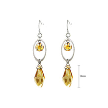 Load image into Gallery viewer, Vintage Oval Earrings with Yellow and Yellow Copper Austrian Element Crystals