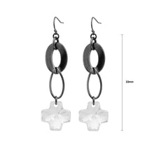 Load image into Gallery viewer, Vintage Cross Earrings with Silver Austrian Element Crystal