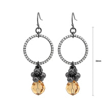 Load image into Gallery viewer, Enchanting Round Earrings with Silver and Yellow Austrian Element Crystals