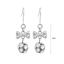 Load image into Gallery viewer, Cute Ribbon Earrings with Silver Austrian Element Crystals