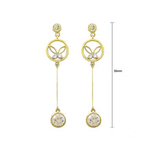 Load image into Gallery viewer, Graceful Butterfly Earrings with Silver and Yellow Austrian Element Crystals