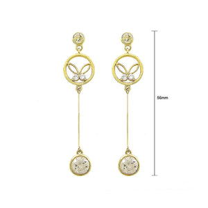 Graceful Butterfly Earrings with Silver and Yellow Austrian Element Crystals