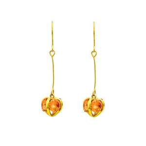 Enchanting Fruity Earrings Yellow Austrian Element Crystal