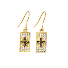 Load image into Gallery viewer, Special Rectangle Earrings with Black and Silver Austrian Element Crystals