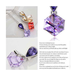 Sweet Memories Pendant with Purple Austrian Element Crystal