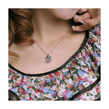 Load image into Gallery viewer, Sweety Ribbon Pendant with Silver and Black Austrian Element Crystals