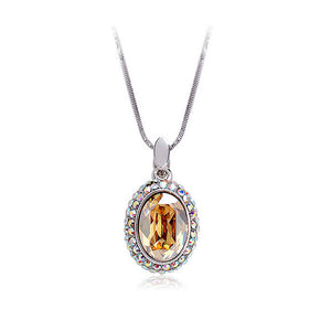 Classical Full Round Pendant with Golden and Silver Austrian Element Crystals