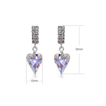 Load image into Gallery viewer, Refined Heart Earrings with Silver Austrian Element Crystal