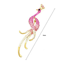 Load image into Gallery viewer, Dazzling Peacock Brooch with Pink and Silver Austrian Element Crystals