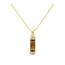 Load image into Gallery viewer, Elegant Pendant with Silver and Brown Austrian Element Crystals and Necklace
