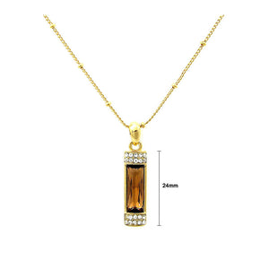 Elegant Pendant with Silver and Brown Austrian Element Crystals and Necklace