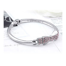 Load image into Gallery viewer, Enchanting Ribbon Bangle with Purple Austrian Element Crystal