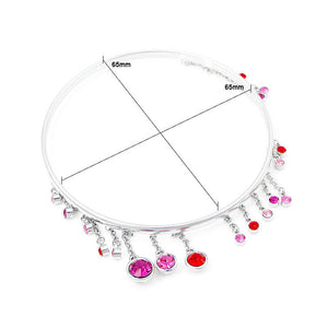 Enchanting Bangle with Pink and Red Austrian Element Crystals