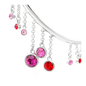 Enchanting Bangle with Pink and Red Austrian Element Crystals