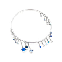 Load image into Gallery viewer, Enchanting Bangle with Blue and Silver Austrian Element Crystals