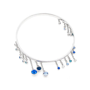 Enchanting Bangle with Blue and Silver Austrian Element Crystals