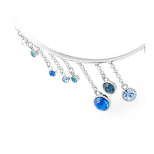 Load image into Gallery viewer, Enchanting Bangle with Blue and Silver Austrian Element Crystals