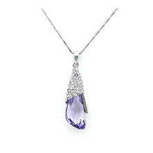 Load image into Gallery viewer, Enchanting Pendant with Silver and Purple Austrian Element Crystals