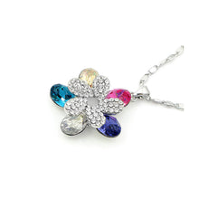 Load image into Gallery viewer, Enchanting Flower Pendant with Multi-colour Austrian Element Crystals