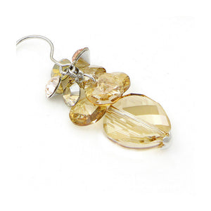 Graceful Earrings with Golden Austrian Element Crystals