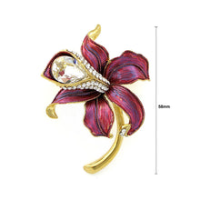 Load image into Gallery viewer, Flower Brooch with Silver Austrian Element Crystal and CZ