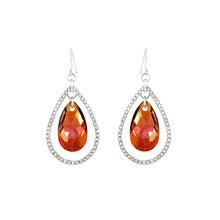 Load image into Gallery viewer, Elegant Dewdrop Earrings with Silver and Yellow Swarovsky Crystals