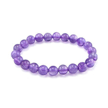 Load image into Gallery viewer, 8mm Natural Amethyst Bead Bracelet - Glamorousky