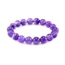 Load image into Gallery viewer, 10mm Natural Amethyst Bead Bracelet - Glamorousky
