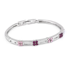 Load image into Gallery viewer, Elegant Bangle with Purple Austrian Element Crystals
