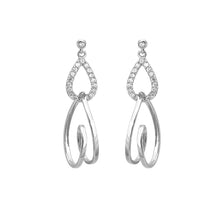 Load image into Gallery viewer, Glistering Heart Earrings with Sliver Austrian Element Crystal
