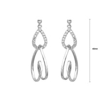 Load image into Gallery viewer, Glistering Heart Earrings with Sliver Austrian Element Crystal